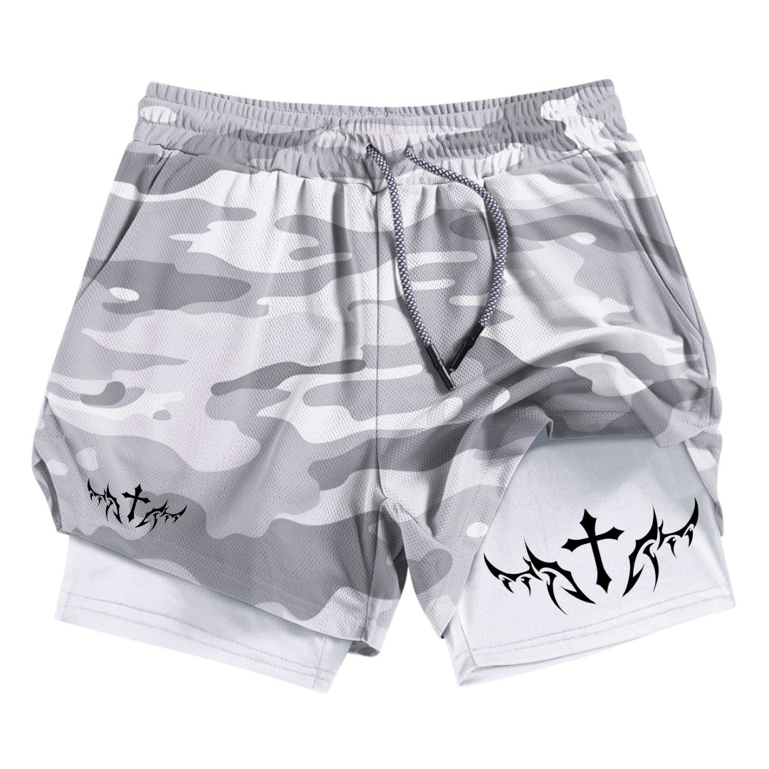 Crimson Cross Gym Shorts